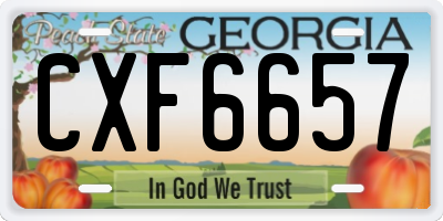 GA license plate CXF6657