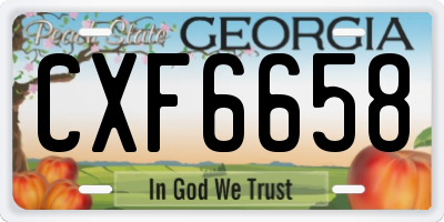 GA license plate CXF6658