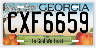 GA license plate CXF6659