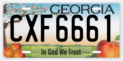 GA license plate CXF6661