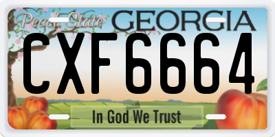 GA license plate CXF6664