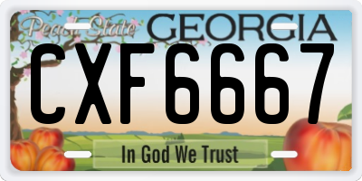 GA license plate CXF6667