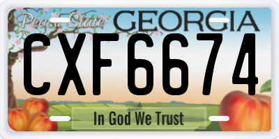 GA license plate CXF6674