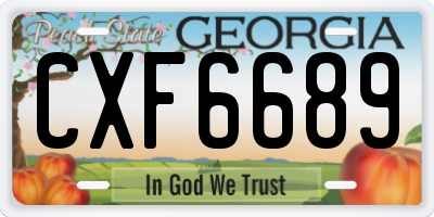 GA license plate CXF6689