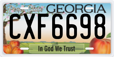 GA license plate CXF6698