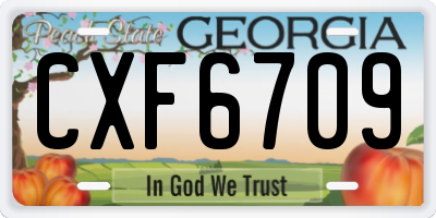 GA license plate CXF6709