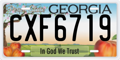 GA license plate CXF6719
