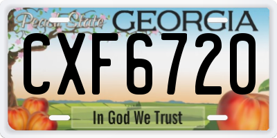 GA license plate CXF6720