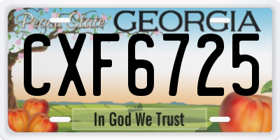 GA license plate CXF6725