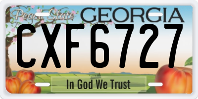 GA license plate CXF6727