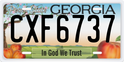 GA license plate CXF6737
