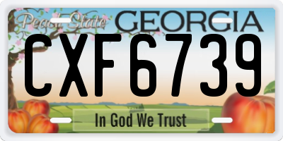 GA license plate CXF6739