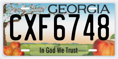 GA license plate CXF6748