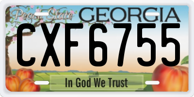 GA license plate CXF6755