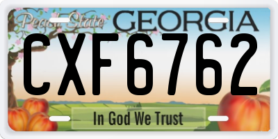 GA license plate CXF6762