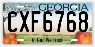 GA license plate CXF6768