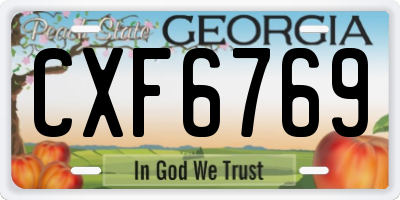 GA license plate CXF6769