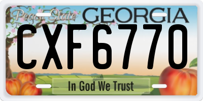 GA license plate CXF6770