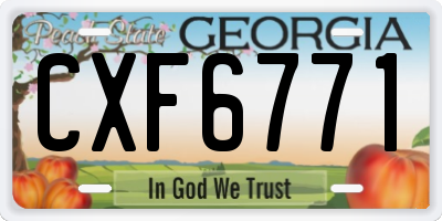 GA license plate CXF6771