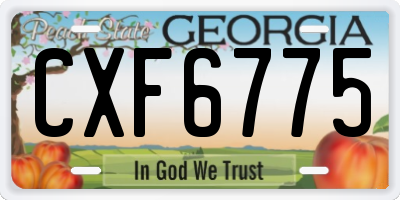 GA license plate CXF6775