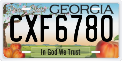GA license plate CXF6780