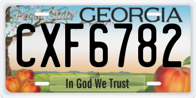 GA license plate CXF6782