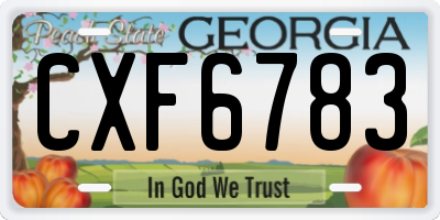 GA license plate CXF6783
