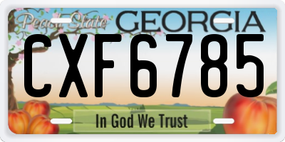 GA license plate CXF6785