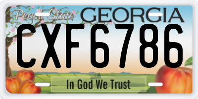 GA license plate CXF6786