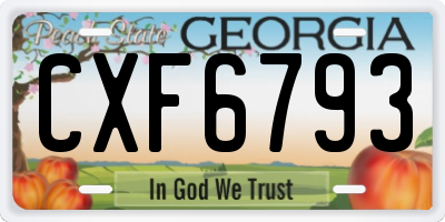 GA license plate CXF6793