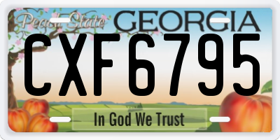 GA license plate CXF6795