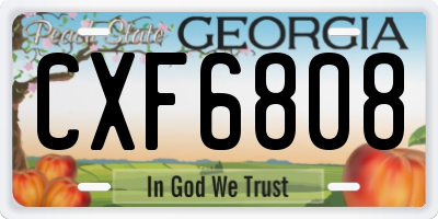 GA license plate CXF6808