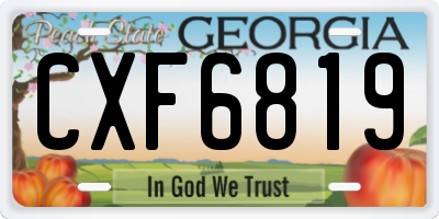 GA license plate CXF6819