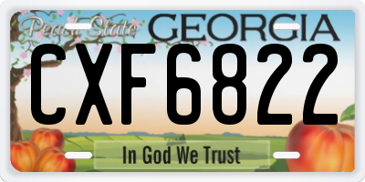 GA license plate CXF6822
