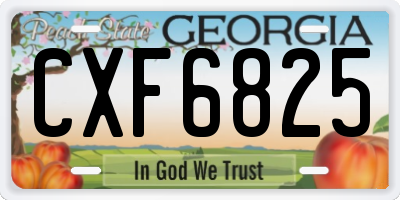GA license plate CXF6825