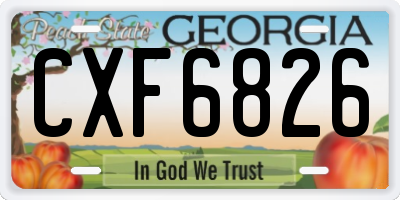 GA license plate CXF6826