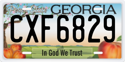 GA license plate CXF6829