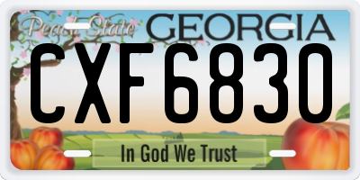GA license plate CXF6830