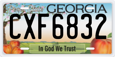 GA license plate CXF6832