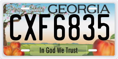 GA license plate CXF6835