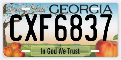 GA license plate CXF6837