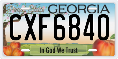 GA license plate CXF6840