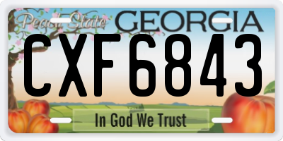 GA license plate CXF6843