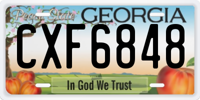 GA license plate CXF6848