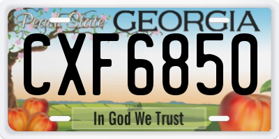 GA license plate CXF6850