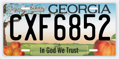 GA license plate CXF6852