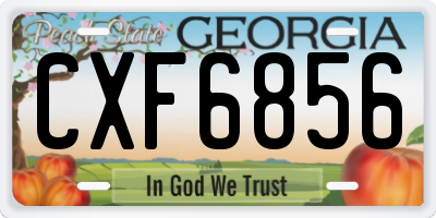 GA license plate CXF6856