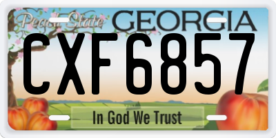 GA license plate CXF6857