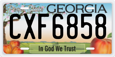 GA license plate CXF6858