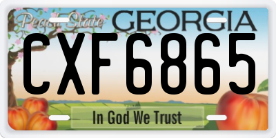 GA license plate CXF6865